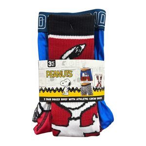 Peanuts Snoopy - Licensed Character Men's 2 Pack Boxer Brief with Athletic Crew
